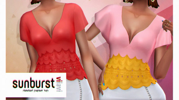 Sims 4 sunburst detailed peplum top