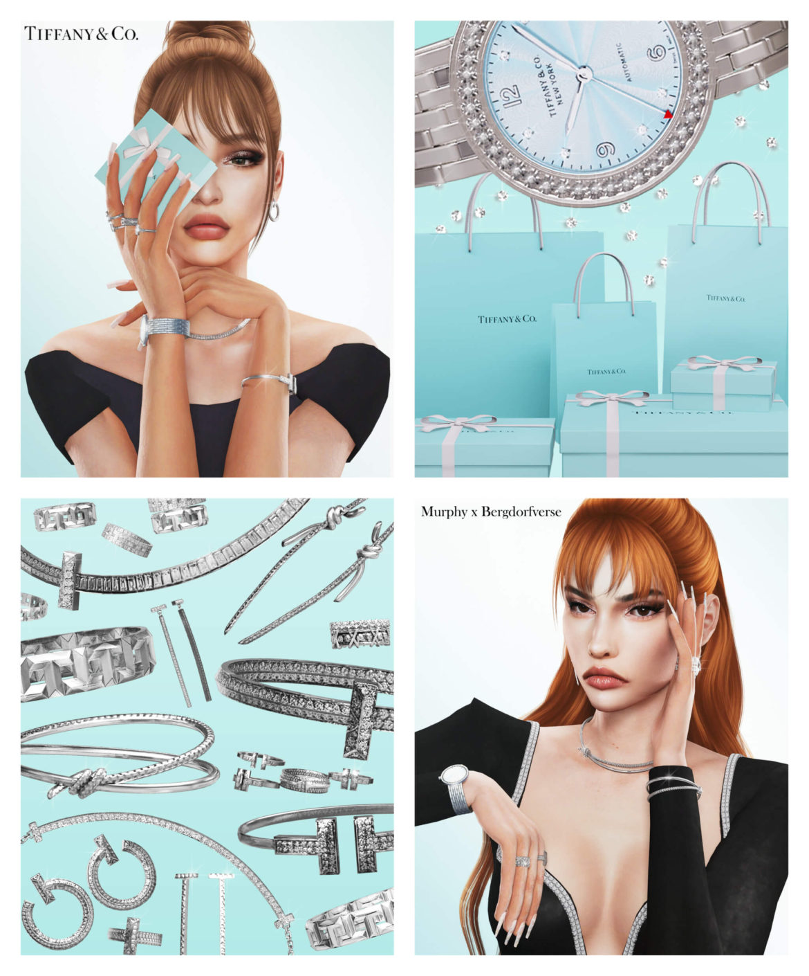Sims 4 tiffany co collection featuring murphy sims