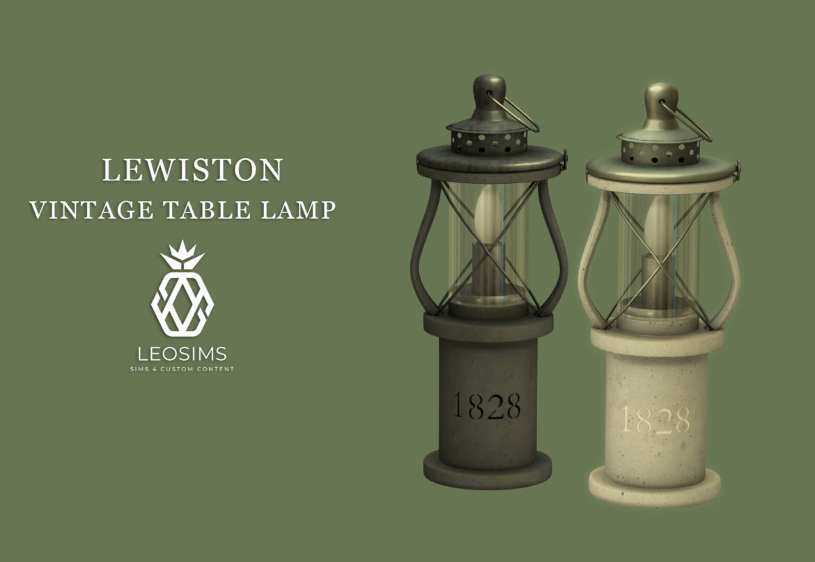 Sims 4 Vintage Table Lamp at Leo Sims