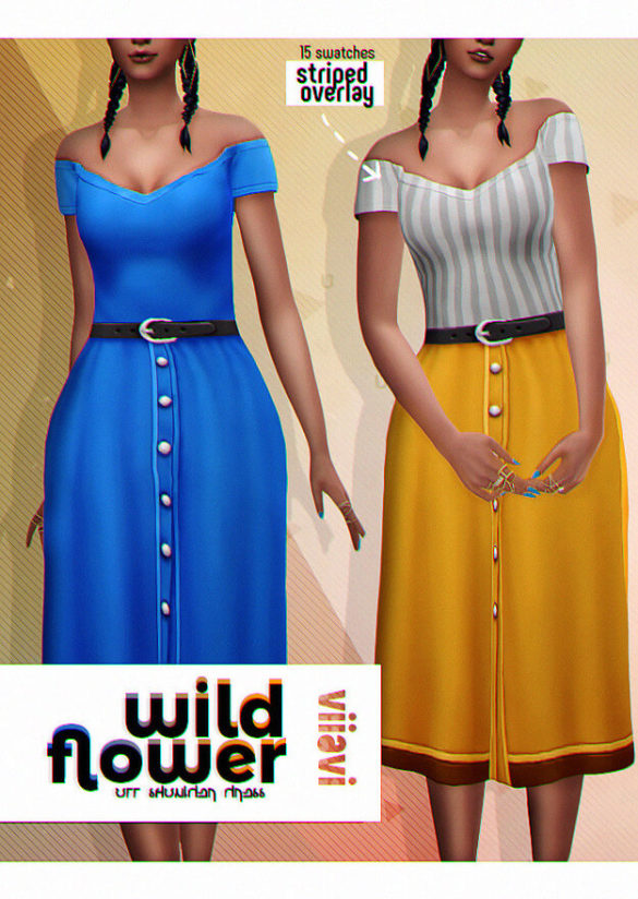 Sims 4 wildflower off shoulder dress