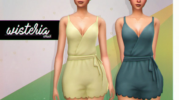 Sims 4 wisteria tied and scalloped romper