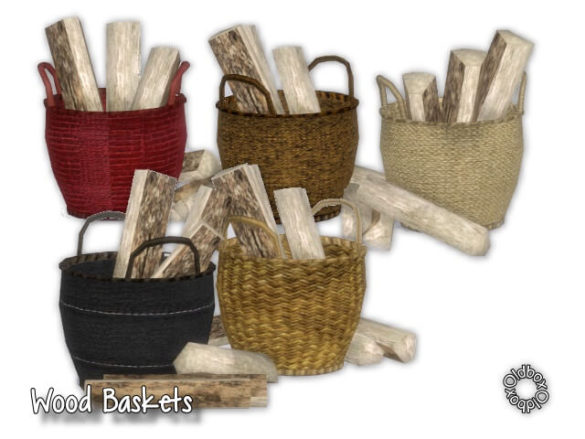 Sims 4 Wood Basket by Oldbox at All 4 Sims