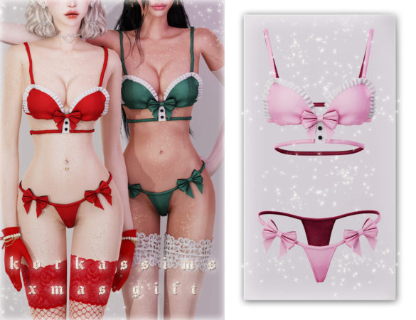 Sims 4 xmas gift new mesh by korkaskims top and bottom 6