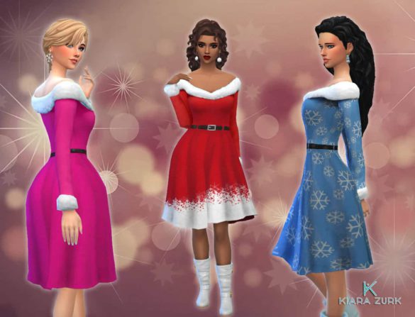 Sims 4 Christmas Dress 2021 by My Stuff Origin