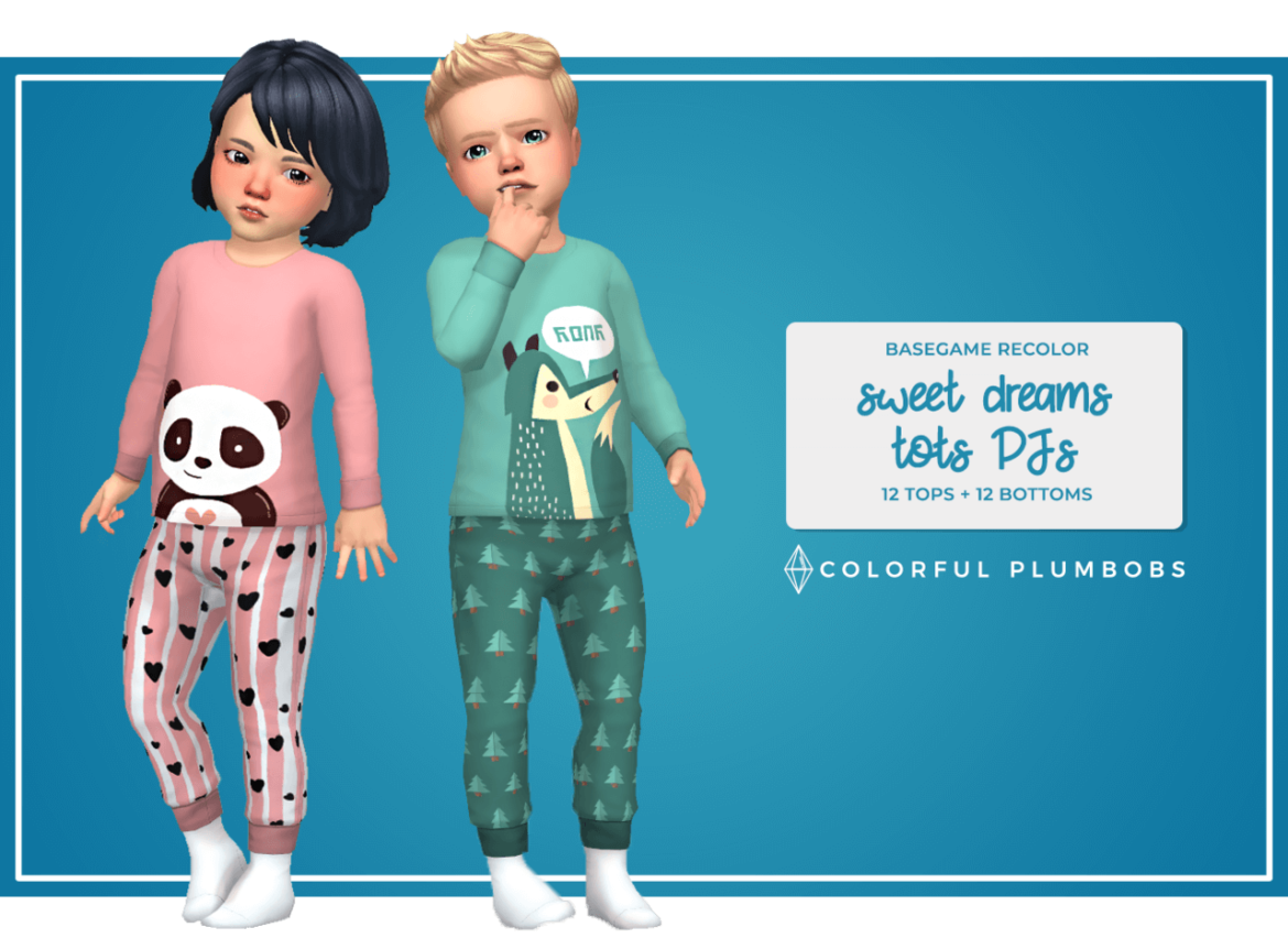 The Sims 4 12 tops + 12 bottoms toddler