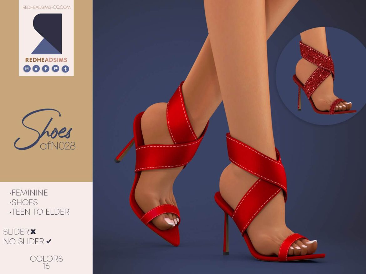 The Sims 4 AF SHOES N028 at REDHEADSIMS