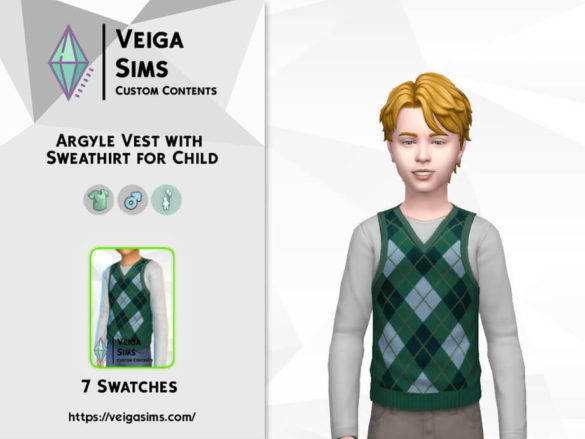 Argyle Vest with Sweatshirt for Child by David_Mtv