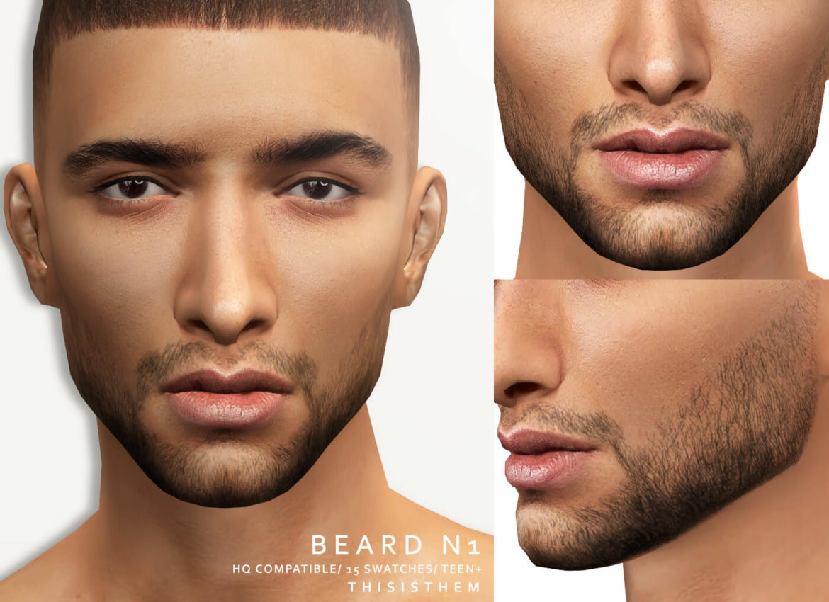 The Sims 4 beards n1 n2 n3 hq compatible beard n1 2