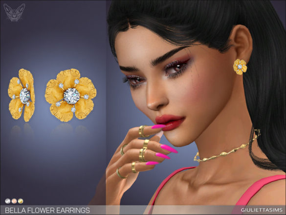 The Sims 4 Bella Flower Earrings at Giulietta