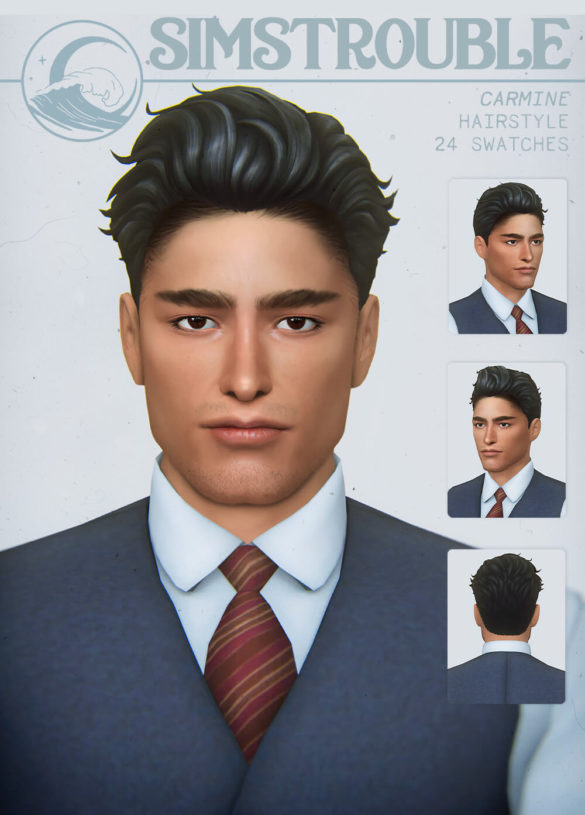 The Sims 4 CARMINE Hairstyle at SimsTrouble