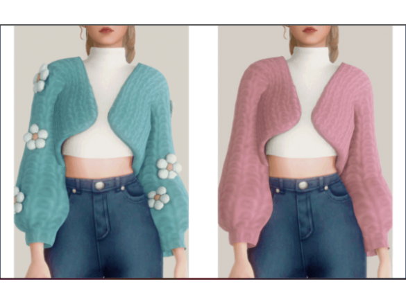 The Sims 4 casual / daisy knit cardigan set by [boonstow]