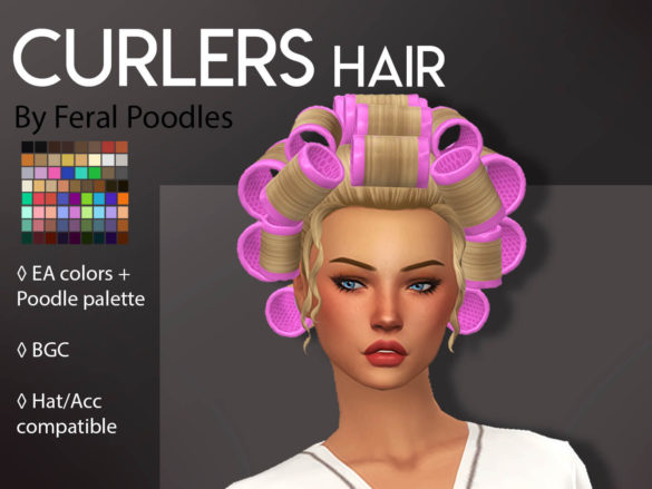 The Sims 4 curlers hair ts4 maxis match cc