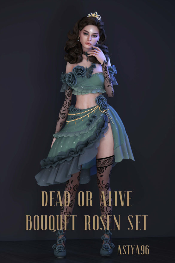The Sims 4 dead or alive bouquet rosen set outfit