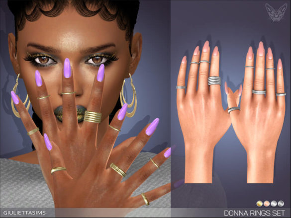 The Sims 4 Donna Rings Set by feyona