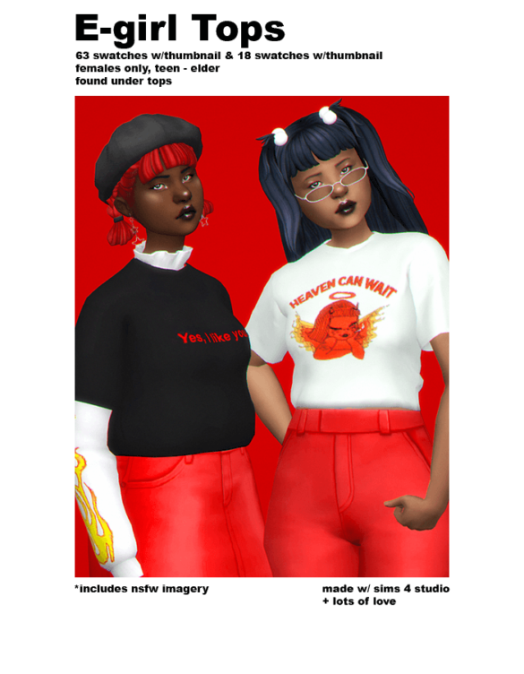 The Sims 4 e-girl layered ruffled shirt