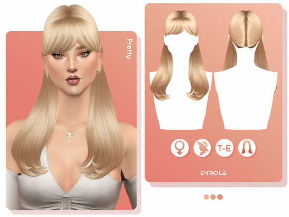 The Sims 4 enriques4 pretty hairstyle