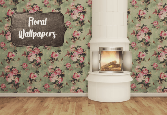 The Sims 4 floral wallpapers 18 swatches download