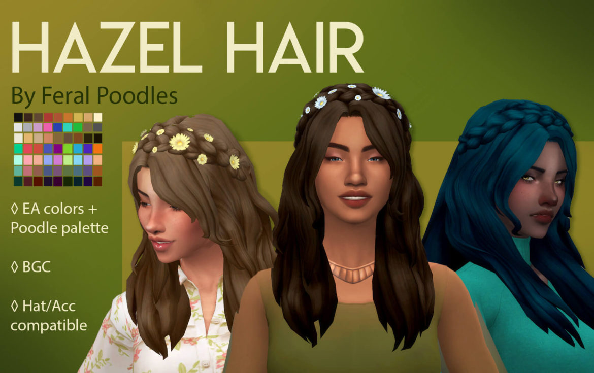 The Sims 4 hazel hair ts4 maxis match cc