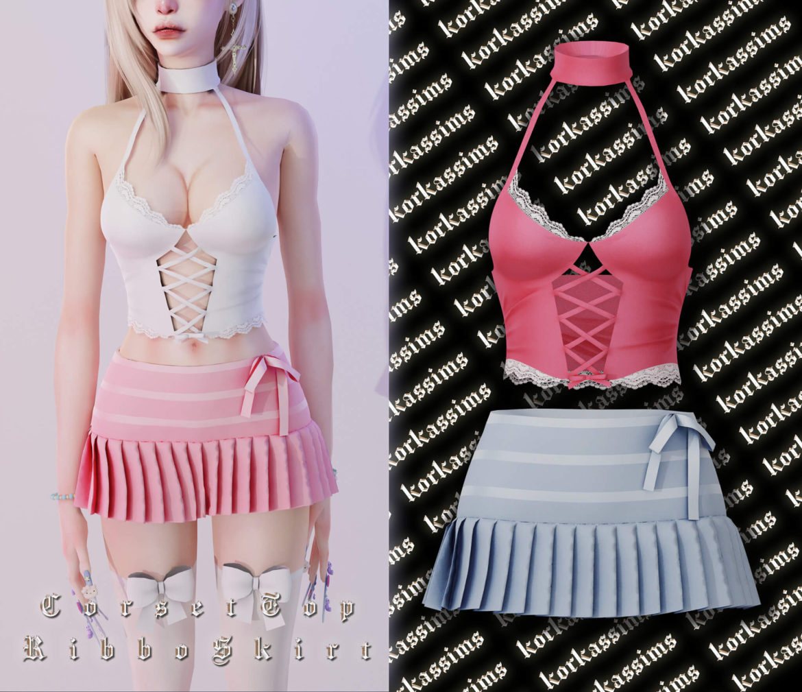 The Sims 4 jade bodysuitcorset top new mesh by korkassims