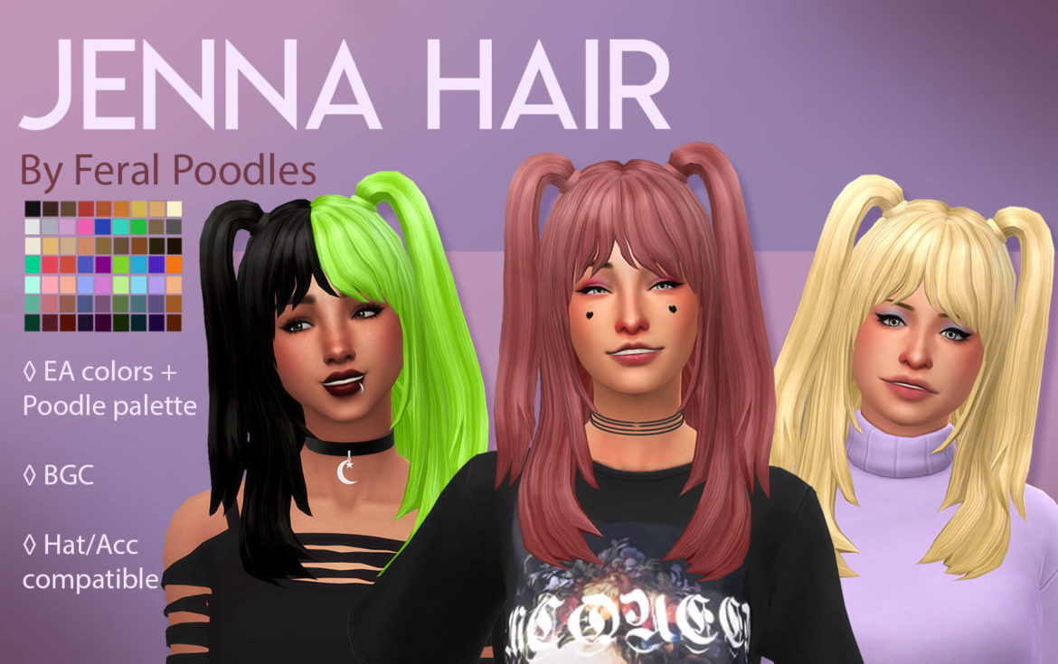 The Sims 4 jenna hair ts4 maxis match cc