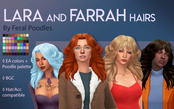 The Sims 4 lara and fara hairs ts4 maxis match cc