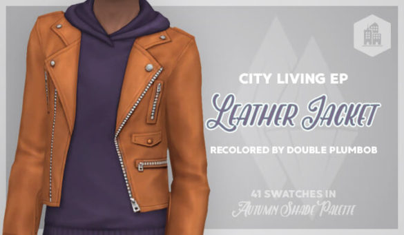 The Sims 4 leather jacket city living ep male top recolor