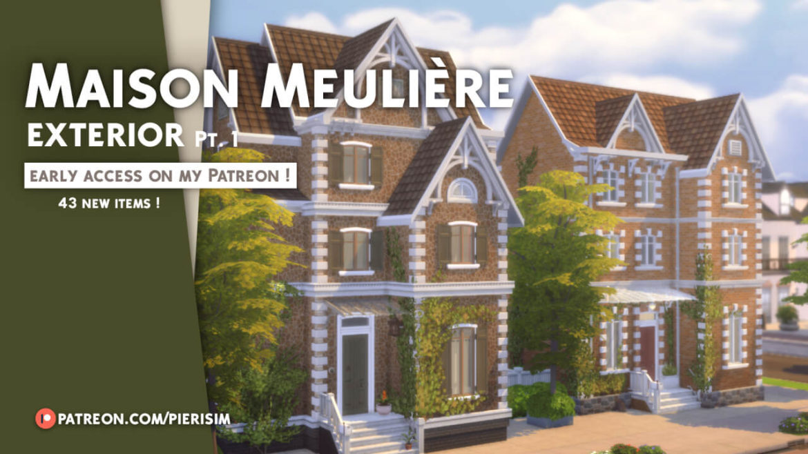 The Sims 4 Maison Meulière set 43 new items at Pierisim