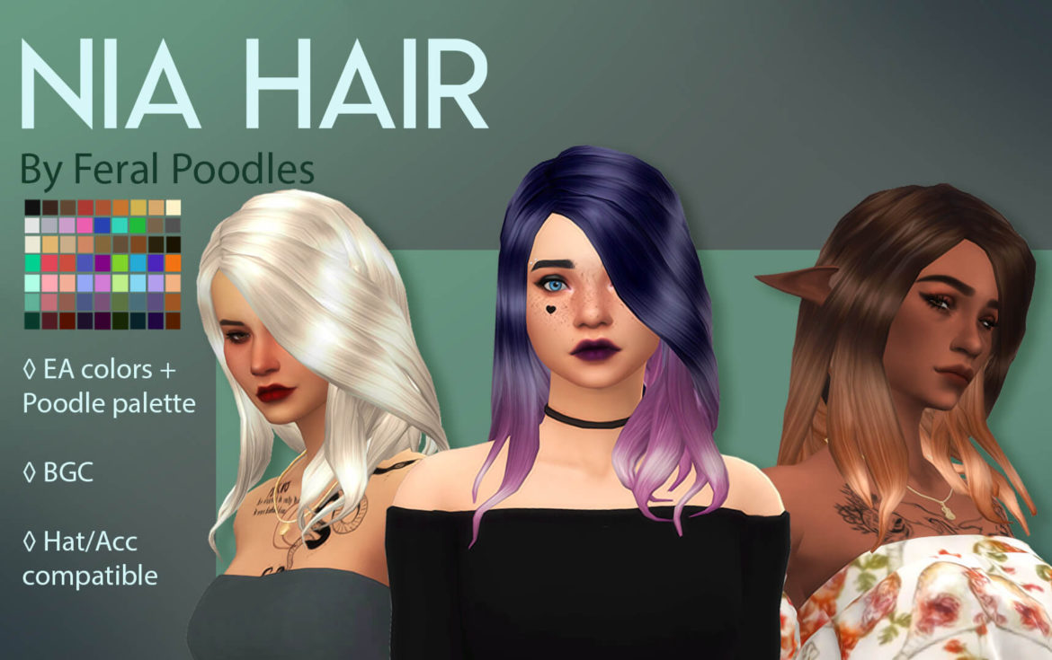 The Sims 4 nia hair ts4 maxis match cc a cute little
