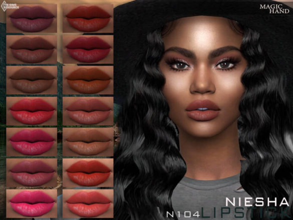 The Sims 4 Niesha Lipstick N104 by MagicHand
