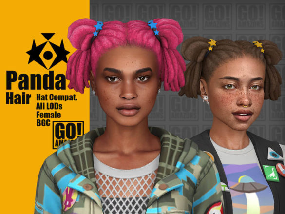 The Sims 4 Panda Hair by GoAmazons