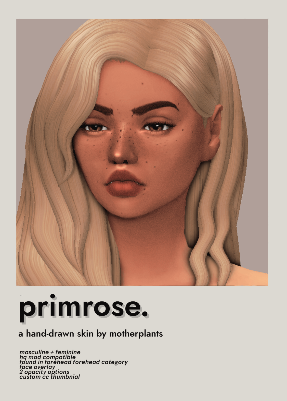 The Sims 4 primrose skin overlay