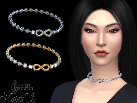 Princess cut crystals infinity choker by NataliS