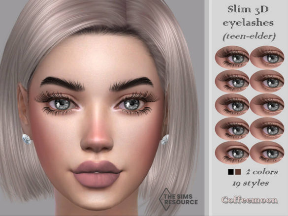 The Sims 4 Slim 3D eyelashes by coffeemoon