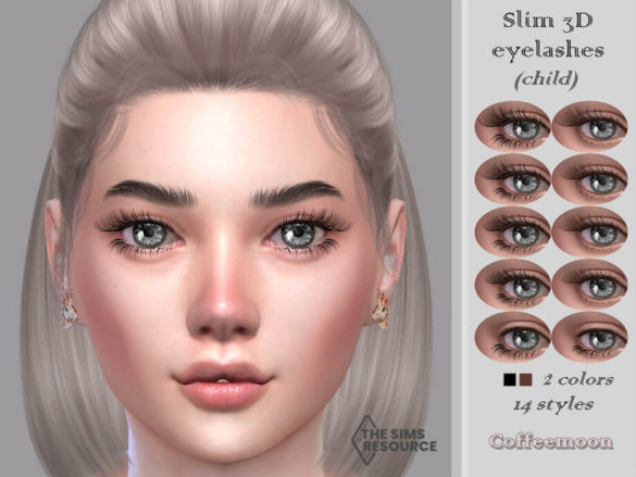 The Sims 4 Slim 3D eyelashes (Child) by coffeemoon