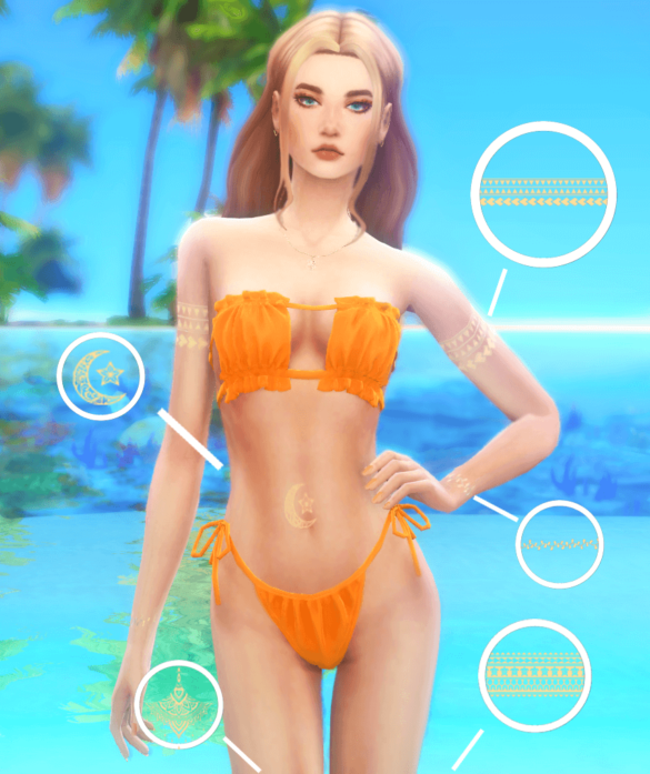 The Sims 4 summer tattoos