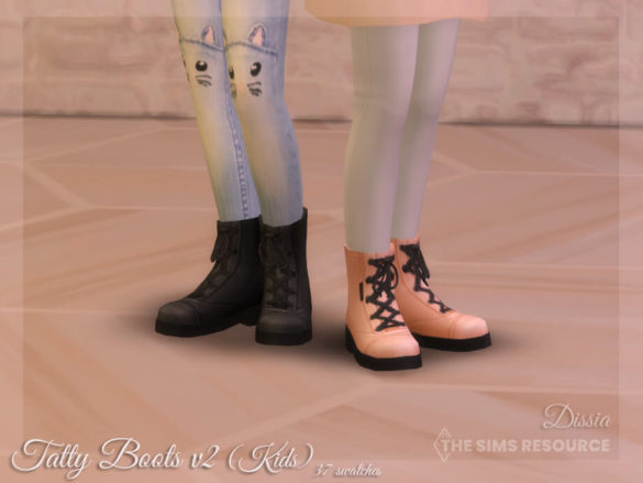 The Sims 4 Tatty Boots v2 (Kids) by Dissia