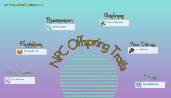The Sims 4 Traits for the Offspring of NPCs