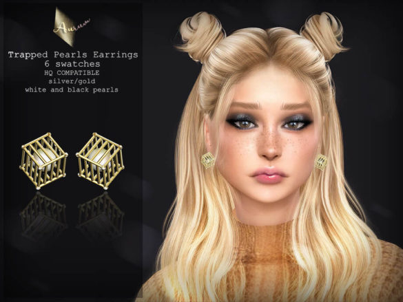 The Sims 4 Trapped Pearls Earrings by AurumMusik