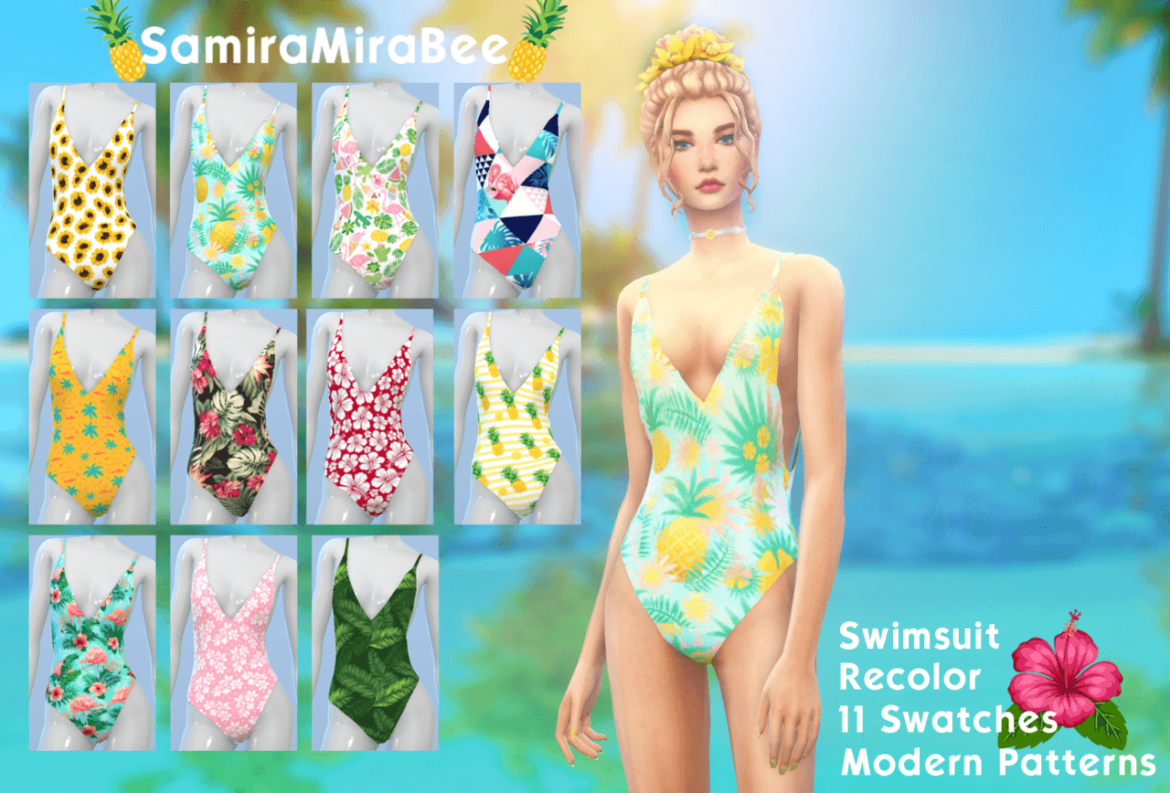 The Sims 4 tropical swimsuit recolor