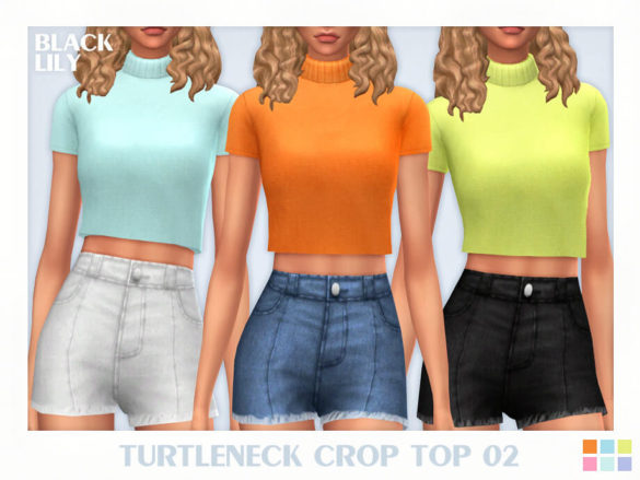 The Sims 4 Turtleneck Crop Top 02 by Black Lily