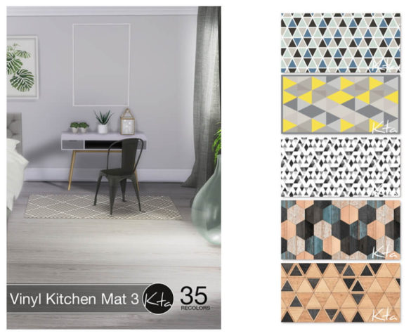 The Sims 4 Vinyl Kitchen Mat 3 at Ktasims