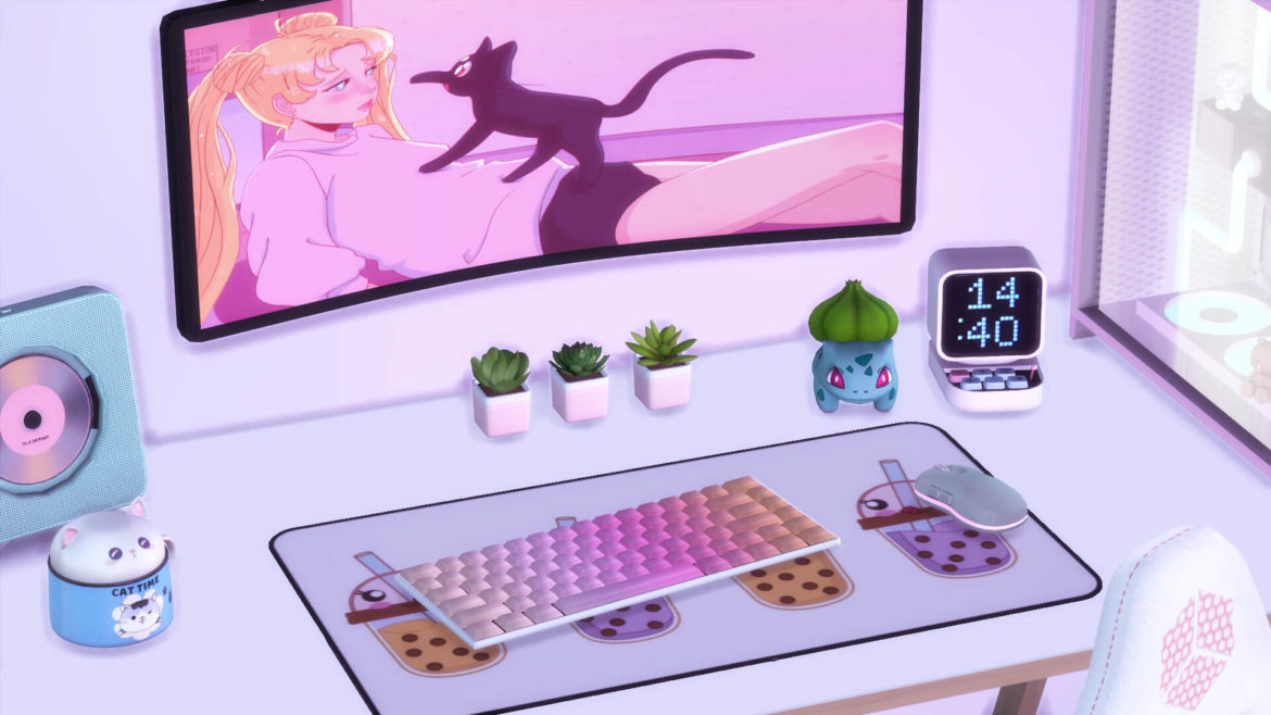 The Sims 4 aesthetic cute gaming setupdownload on patreon