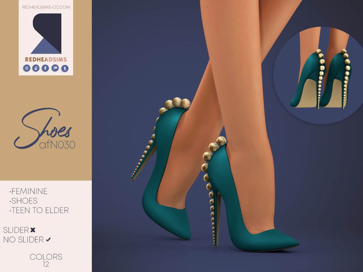The Sims 4 AF SHOES N030 at REDHEADSIMS
