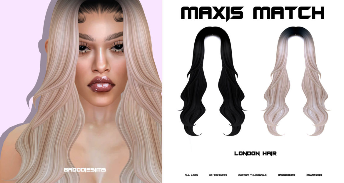The Sims 4 badddiesims london hair public release