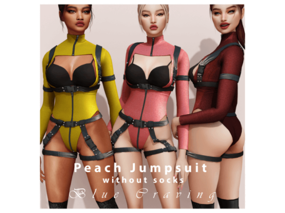 The Sims 4 blue craving – peach jumpsuit without socks