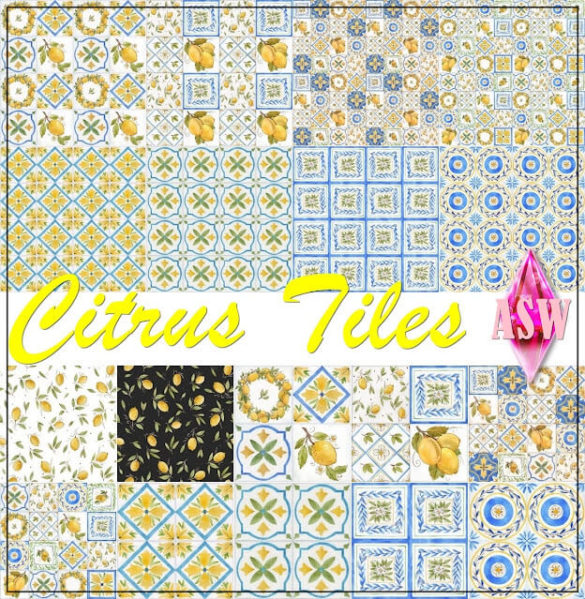 Citrus Tiles Wallpaper Floors at Annett’s Sims