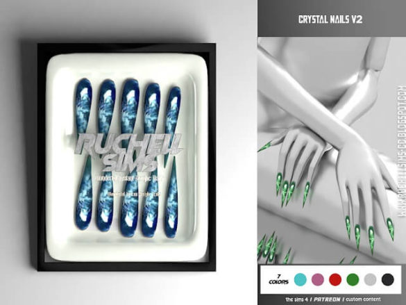The Sims 4 CRYSTAL NAILS V2 at Ruchell Sims