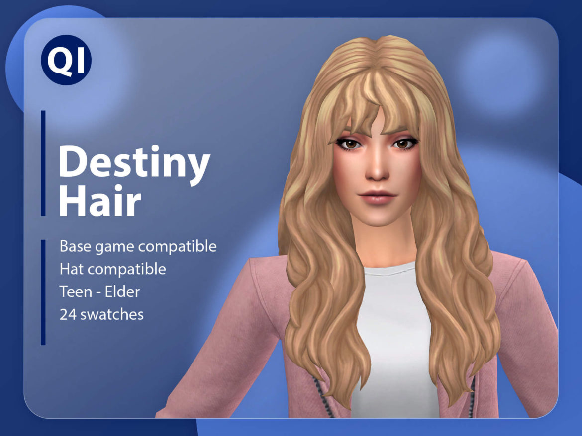 Destiny Hair A long wavy hairstyle with wavy bangs