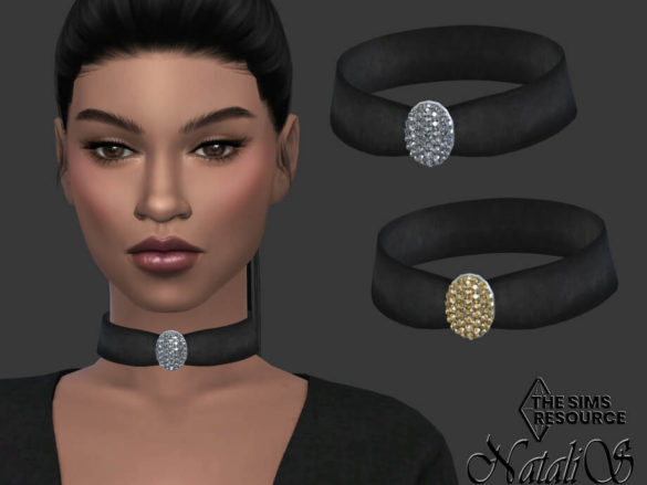 The Sims 4 Diva velour choker by NataliS