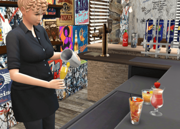 The Sims 4 functional custom bar more drinks